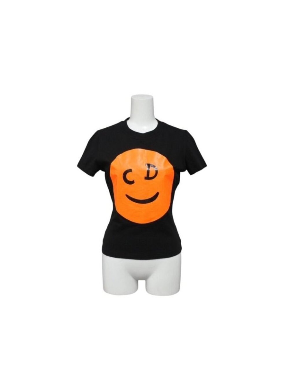 Dior CD T-Shirt Smily Smiley Face Print Black Galliano 38